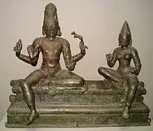 Somaskanda (Shiva and his wife Uma), Chola dynasty, 12th century