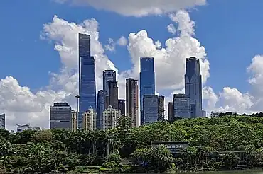 Skyline of China-ASEAN Business Center in Qingxiu District.jpg