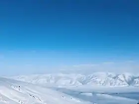 阿勒泰布尔津镇窝依莫克镇的雪景