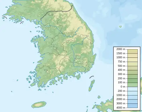 華川水壩在大韩民国的位置