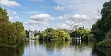 Lake with London Eye in the background