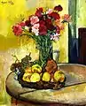 Still Life with Basket of Apples Vase of Flowers, 1928