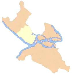 布罗马(黄色)在斯德哥尔摩的位置