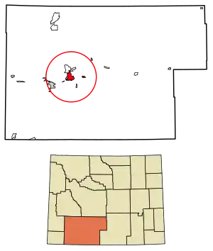 石泉城在懷俄明州甘霖县(Sweetwater County)內地理位置