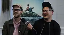 Daniel Scheinert and Daniel Kwan promoting their film "Swiss Army Man" in 2016.