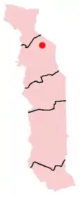 Location of Kandé in Togo