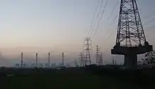 日落時的台中發電廠