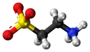 Ball-and-stick model of the taurine zwitterion