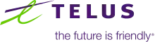 The Telus logo and company slogan.