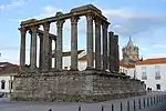 Ruins of a classical columned temple