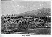 1892年一幅標示「PAHTU BRIDGE」的插畫，可能是清代鐵路第一代基隆河橋（大華橋前身）。