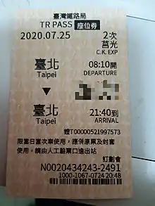 環島觀光列車可買到全程車票(圖為2次)