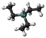 Ball-and-stick model of the triethylsilane molecule