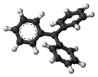 Ball-and-stick model of the triphenylmethyl radical