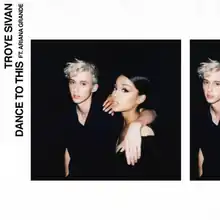 A high exposure polaroid-like still of Sivan and Grande