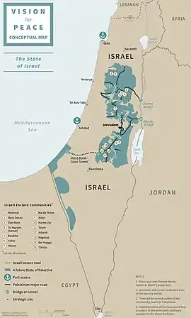 The proposed Israeli-Palestinian borders