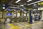 有樂町線剪票口（2009年2月7日，月島Metro pia開幕前）