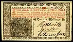 New Jersey colonial currency, 12 shilling, 1776 (obverse)