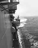 Mirka I class frigate SKR-6 colliding with USS Caron (DD-970).