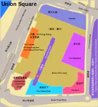 環球貿易廣場與Union Square週邊位置圖