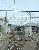 雲州平田車站的月台、車庫及車輛區