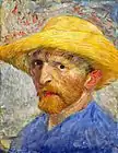 Self-Portrait with Straw Hat, Summer 1887  Oil on pasteboard, 24.9 × 26.7 cmDetroit Institute of Arts (F526)