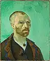 Self-portrait dedicated to Paul Gauguin, September 1888Oil on canvas, 62 × 52 cmFogg Art Museum, Cambridge, MA (F476 - see  Provenances below)