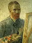 Self-Portrait in Front of the Easel, January 1888, Oil on canvas, 65 × 50.5 cm梵高博物馆，阿姆斯特丹 (F522)