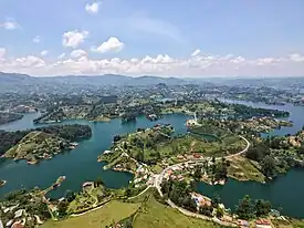 View of Guatapé from the top of El Peñón.