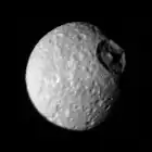 Mimas at a range of 425,000 km from Voyager 1