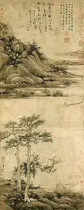 元代画師吴镇（1280- 1354）的《洞庭渔隐图》，台北国立故宫博物院馆藏。