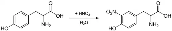 酪氨酸发生硝化