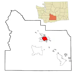 雅基馬在華盛頓州中的位置