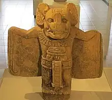 Camazotz sculpture on display at Museo Popol Vuh