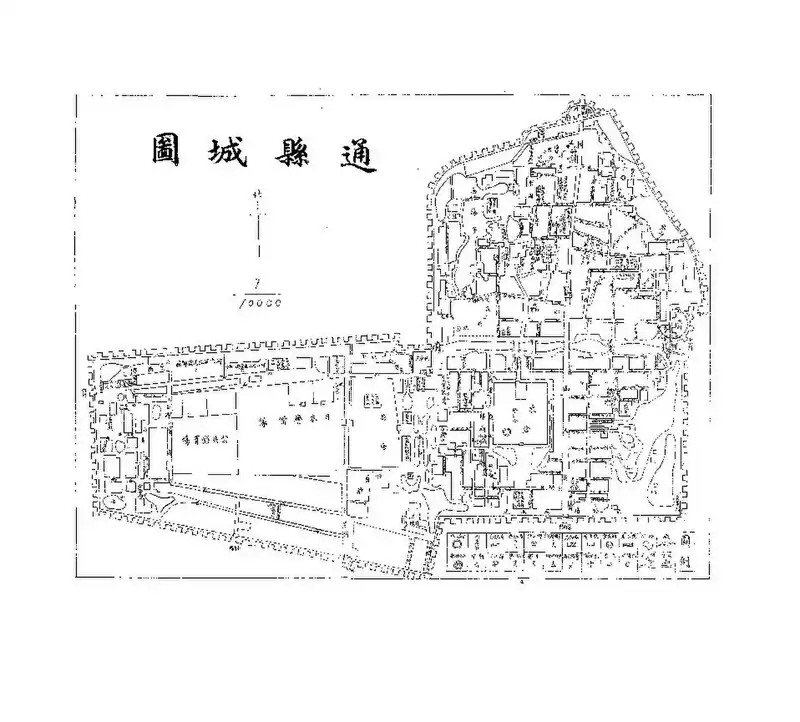 1938年〔偽〕通縣公署總務科編制的通州地图